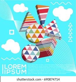 Abstract Colorful Composition With Geometric Elements Vector