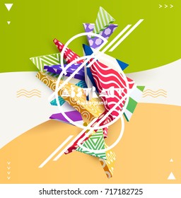 Abstract colorful composition with geometric elements