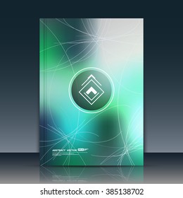 Abstract colorful composition, text frame surface, green a4 brochure title sheet, creative figure, logo sign icon, trademark symbol design, firm name emblem, banner form, flier fashion art, EPS10 vector image