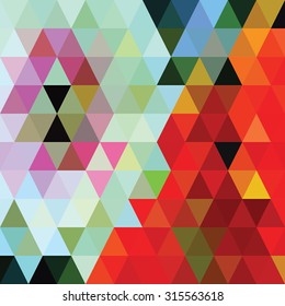 Abstract colorful composition of triangles. Vector image.