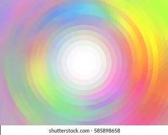 Abstract colorful composition. Vector with mosaic tiles, visual illusion of gradient effect, but vector without gradient. Place for text. Background with empty space