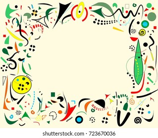 abstract colorful composition whit empty space beige for your text