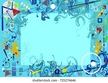 abstract colorful composition whit empty space light blue for your text