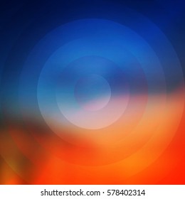 Abstract Colorful Concentric Circles Pattern on Blurred Background, Vector Design