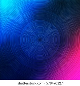 Abstract Colorful Concentric Circles Pattern on Blurred Background, Vector Design