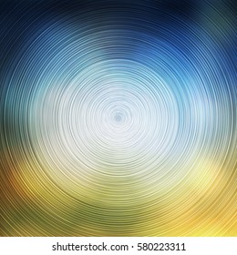 Abstract Colorful Concentric Circles Pattern on Blurred Background, Vector Design
