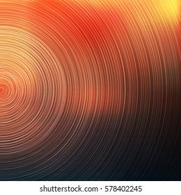 Abstract Colorful Concentric Half Circles on Blurred Background, Vector Design