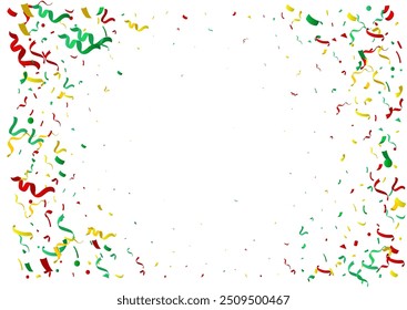 Abstract colorful confetti background. Isolated on the white backdrop. Vector holiday illustration.