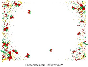 Abstract colorful confetti background. Isolated on the white backdrop. Vector Christmas holiday illustration.