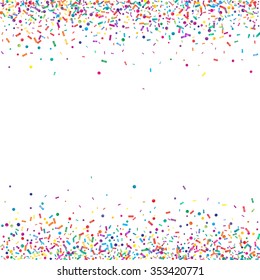 Abstract colorful confetti background. Isolated on the white. Vector holiday illustration.