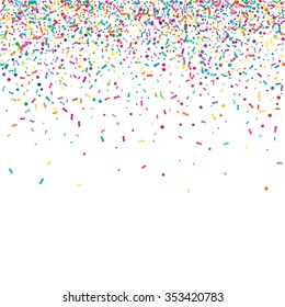 Abstract colorful confetti background. Isolated on the white. Vector holiday illustration.