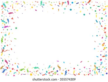 Abstract colorful confetti background. Isolated on the white. Vector holiday illustration.