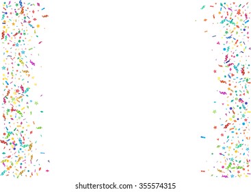 Abstract colorful confetti background. Isolated on the white. Vector holiday illustration.