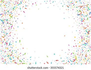 Abstract colorful confetti background. Isolated on the white. Vector holiday illustration.