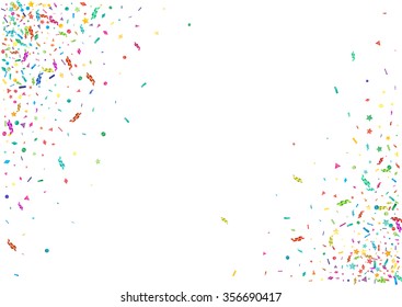 Abstract colorful confetti background. Isolated on the white. Vector holiday illustration.