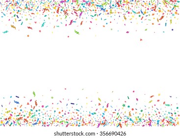 Abstract colorful confetti background. Isolated on the white. Vector holiday illustration.