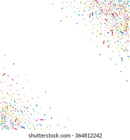 Abstract colorful confetti background. Isolated on the white. Vector holiday illustration.