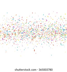 Abstract colorful confetti background. Isolated on the white. Vector holiday illustration.