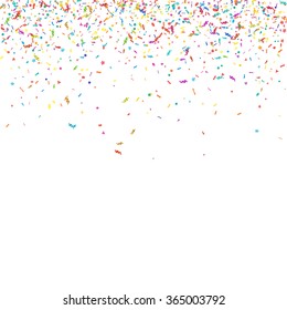 Abstract colorful confetti background. Isolated on the white. Vector holiday illustration.