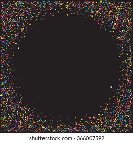 Abstract colorful confetti background. Isolated on the black. Vector holiday illustration.