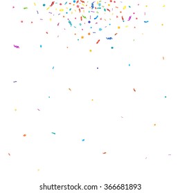 Abstract colorful confetti background. Isolated on the white. Vector holiday illustration.