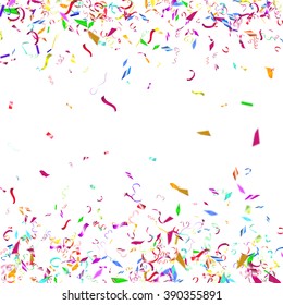 Abstract colorful confetti background. Isolated on the white. Vector holiday illustration.