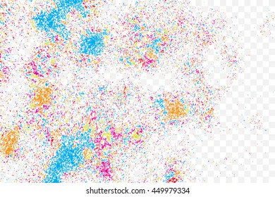 Abstract colorful confetti background. Isolated on transparent background. Holiday illustration.