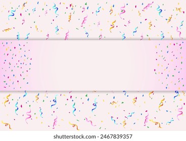 Abstract colorful confetti background. Simple vector illustration with copy space. Concept of party or celebration. Design for wallpaper, web, card, banner and etc. Vector illustration 