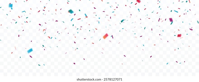 Abstract colorful confetti banner background. birthday, holiday, advertising and party design element