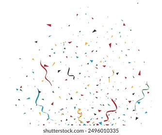 Abstract colorful confetti banner, isolated on transparent background