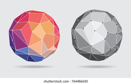 Abstract Colorful Connected Globe - Vector Illustration