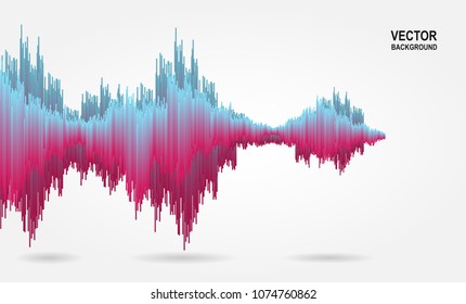 Abstract. colorful consisting of lines. sound wave dynamic concept. white background .Vector 