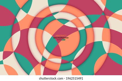 Abstract colorful contrasting circle arrangement background. Applicable for flyer, poster, cover design. Vector illustration