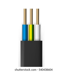 Abstract Colorful Copper Electric Wire. EPS10 Vector