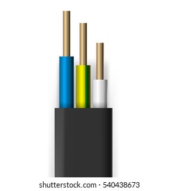 Abstract Colorful Copper Electric Wire. EPS10 Vector