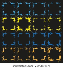 Abstract colorful corners. Geometric graphic illustration. Vector decorative elements. Creative design symbol. EPS 10.