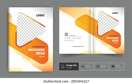 Abstract colorful Corporate business brochure cover page annual report book cover corporate business profile design template creative elegant modern magazine pages bi fold design layout theme