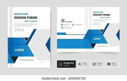 Abstract colorful Corporate business brochure cover page annual report book cover corporate business profile design template creative elegant modern magazine pages bi fold design layout theme