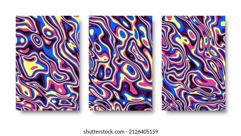 Abstract colorful cover background set 