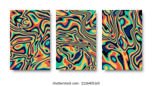 Abstract colorful cover background set 