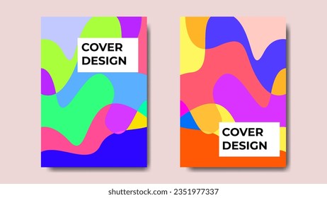 Abstract colorful cover design suitable for books and magazine