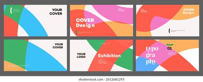 Abstract Colorful Cover Designs Modern Typography and Exhibition Templates