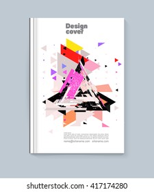 Abstract colorful cover of the graphic objects. Cover for the presentation of the book, pamphlet, report. Page template for advertising, business documents. Cover in a linear style.
