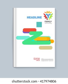 Abstract colorful cover of the graphic objects. Cover for the presentation of the book, pamphlet, report. Page template for advertising, business documents.Colorful cover in a linear style.