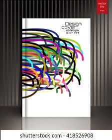 Abstract colorful cover of the graphic objects. Cover for the presentation of the book, pamphlet, report. Page template for advertising, business documents. Cover in a linear style.