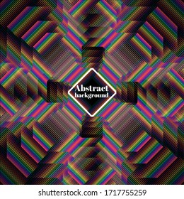 Abstract Colorful covers linear design. Geometric lines patterns with edges. Cool halftone gradients. Set of Abstract design elements or objects isolated on black background.