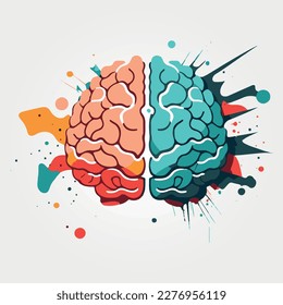 abstract colorful creative brain, vector illustration