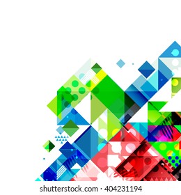 Abstract colorful and creative geometric template and blank space for text, vector illustration