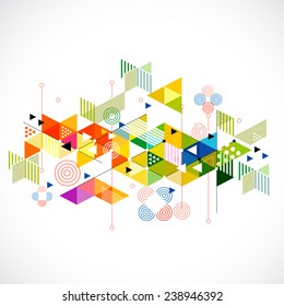 Abstract colorful and creative geometric with a variety of geometric pattern background, vector illustration