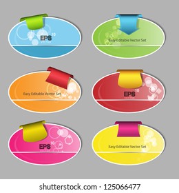 Abstract colorful creative modern vector web design set with pattern and tab